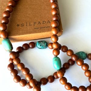 SILPADA Turquoise & Wood Bead Necklace: